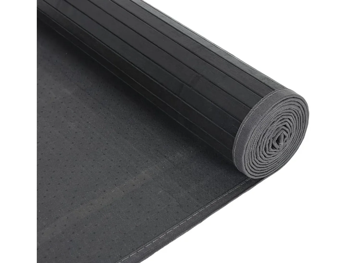 Alfombra rectangular bambú gris 80x500 cm