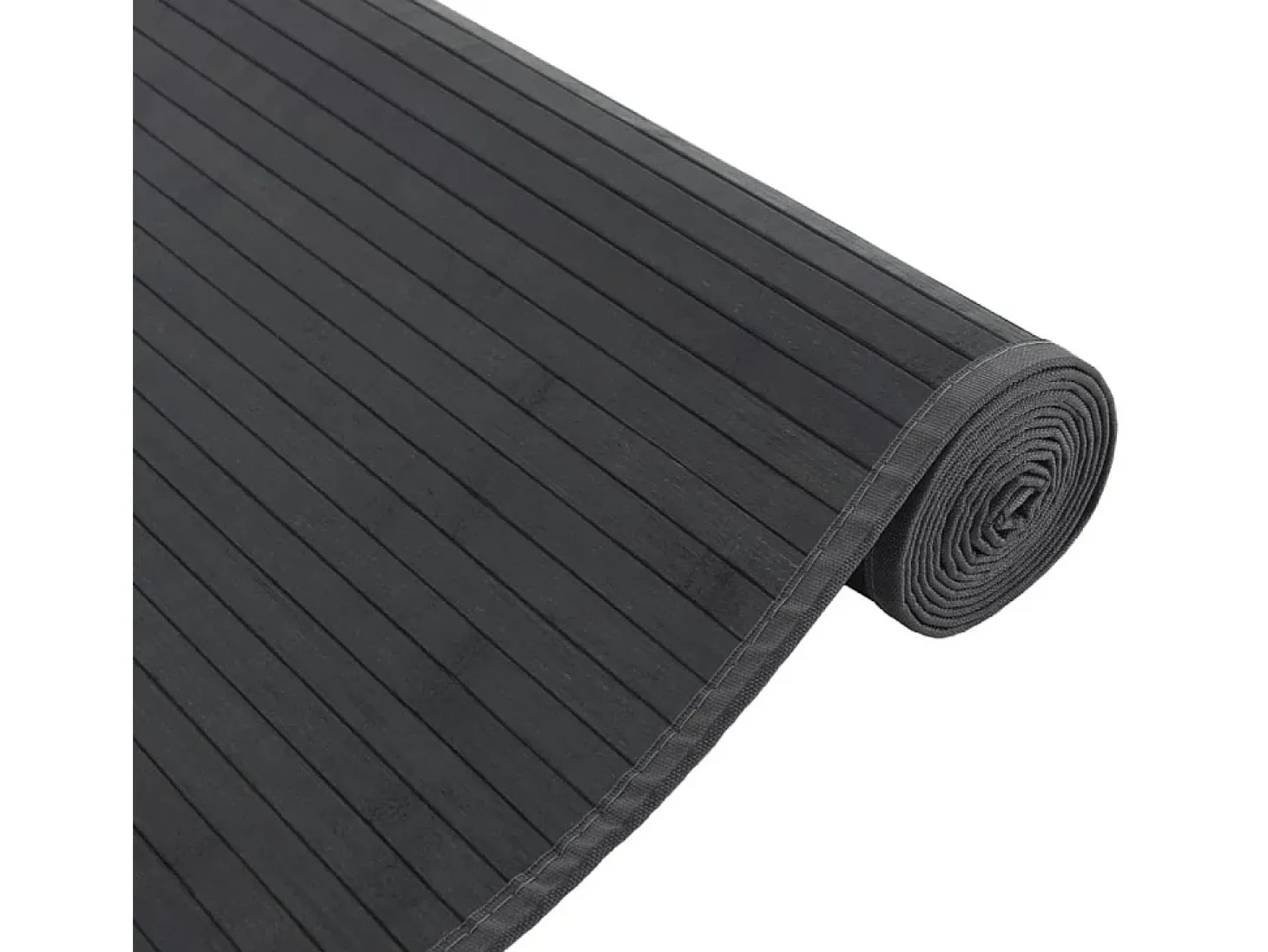 Alfombra rectangular bambú gris 80x500 cm