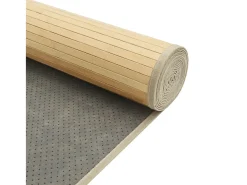 Alfombra rectangular bambú color natural claro 70x100 cm