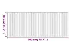 Alfombra rectangular bambú marrón oscuro 80x200 cm