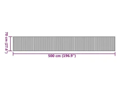 Alfombra rectangular bambú marrón 70x500 cm