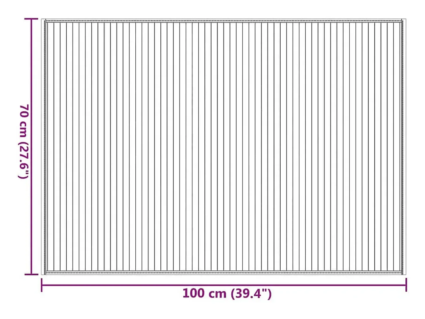 Alfombra rectangular bambú gris 70x100 cm