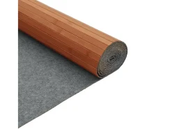 Alfombra rectangular bambú marrón 80x300 cm