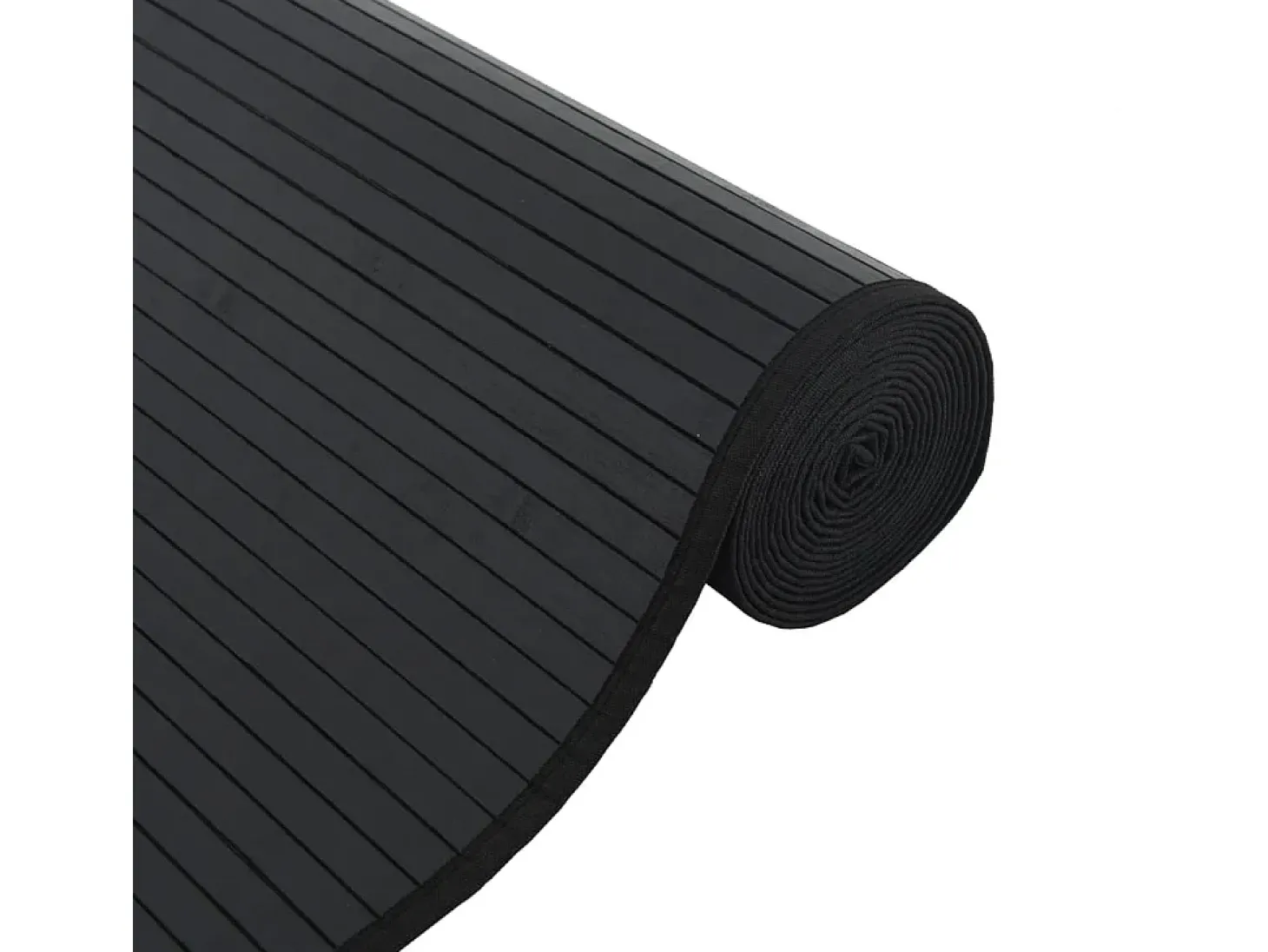 Alfombra rectangular bambú negro 70x400 cm