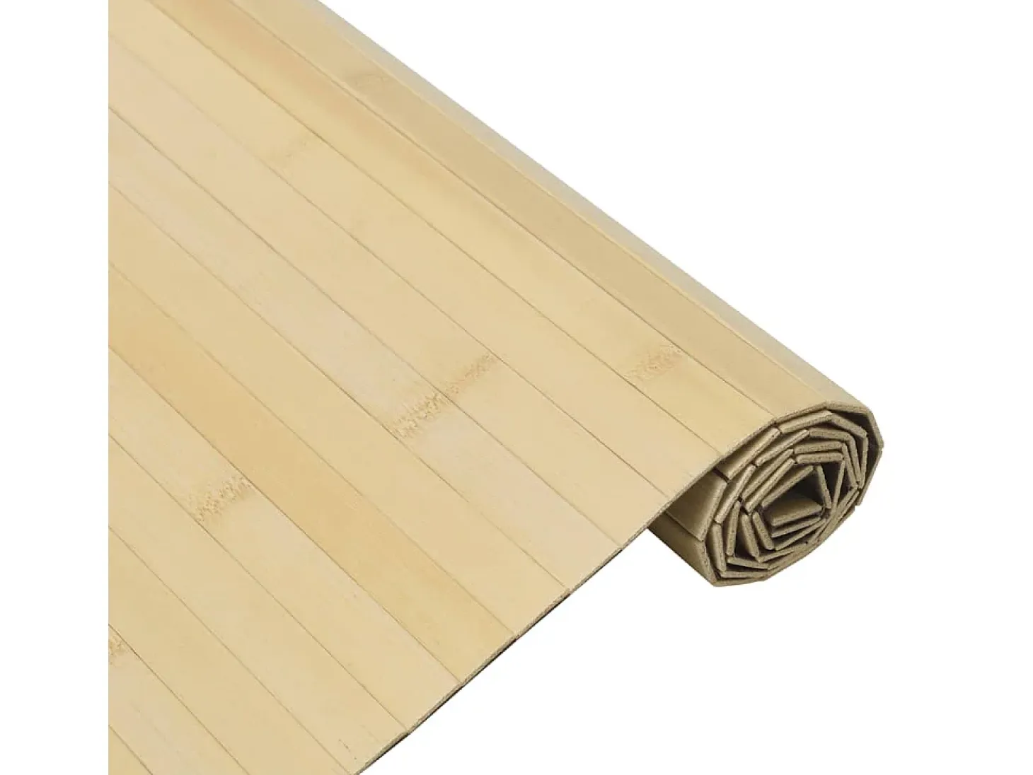 Alfombra rectangular bambú color natural claro 100x100 cm
