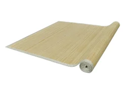 Alfombra rectangular de bambú natural 150 x 200 cm