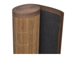 Alfombra rectangular de bambú marrón 120 x 180 cm ES27485