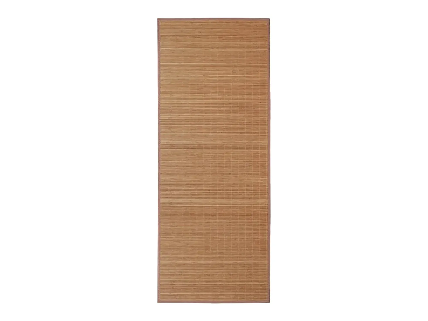Alfombra rectangular de bambú marrón 80 x 300 cm