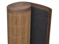 Alfombra rectangular de bambú marrón 150 x 200 cm ES94209