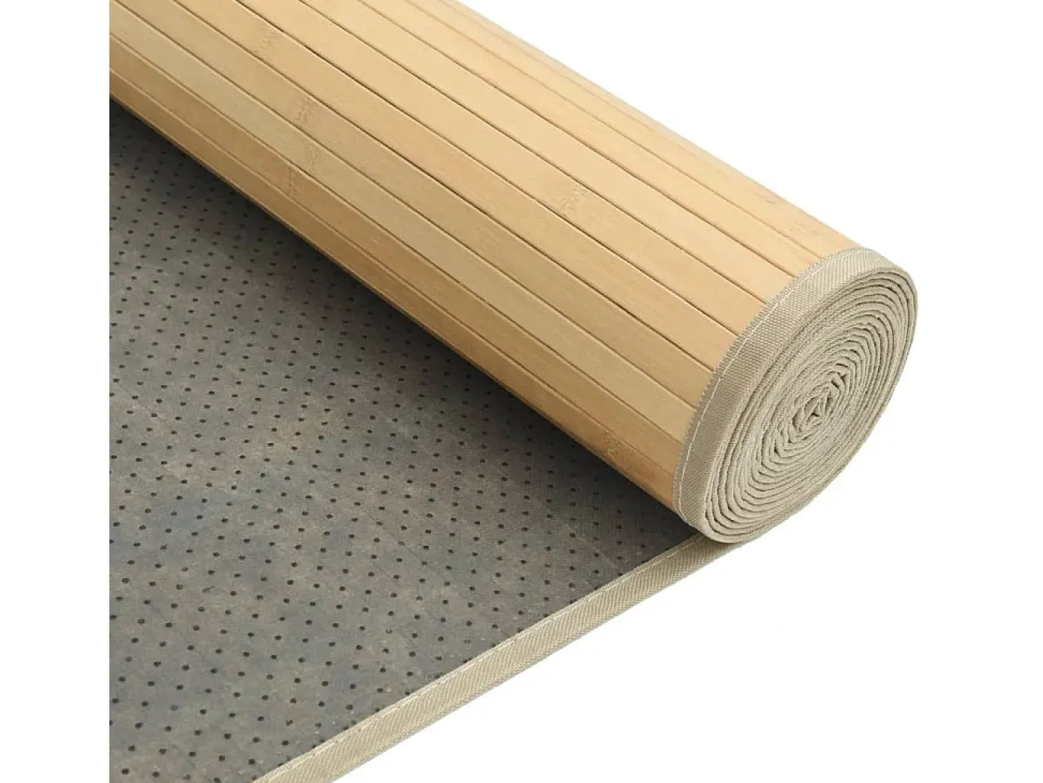 Alfombra rectangular de bambú natural claro 80x200 cm