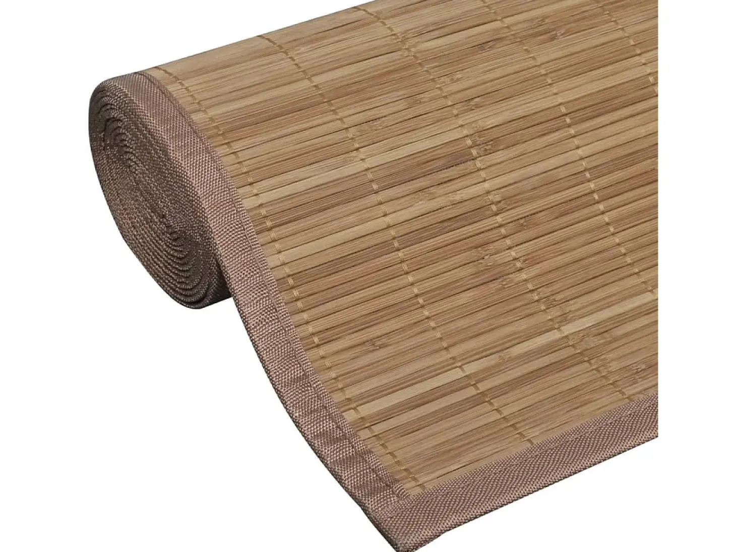 Alfombra rectangular de bambú marrón 150 x 200 cm