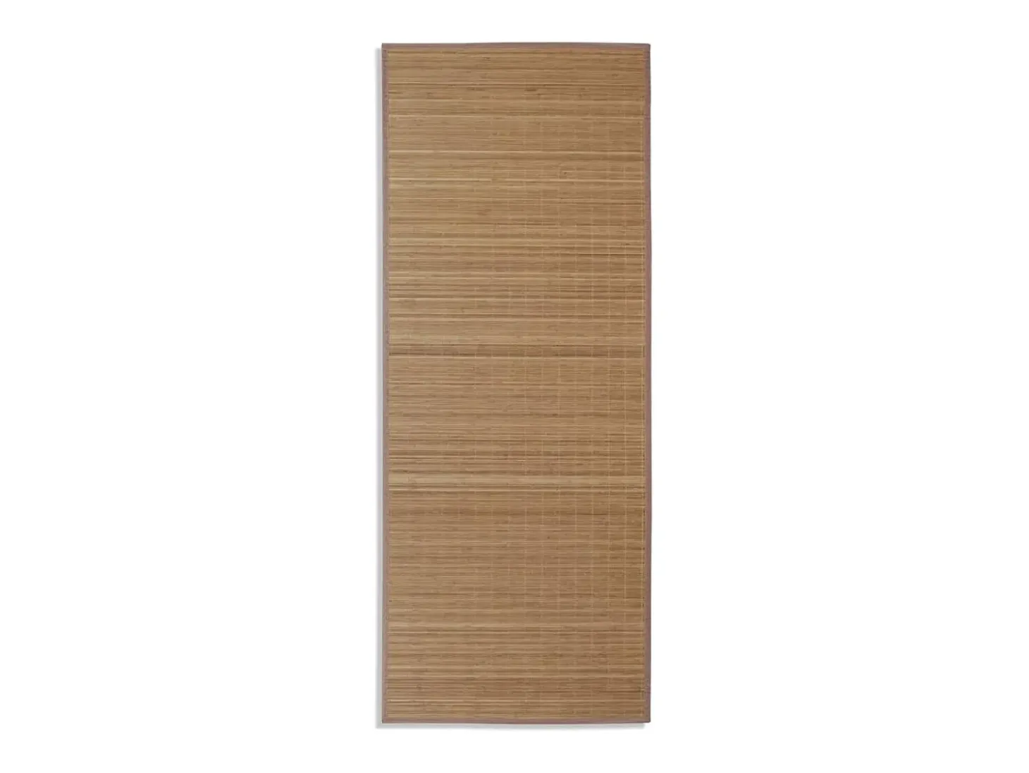 Alfombra rectangular de bambú marrón 80 x 200 cm