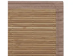 Alfombra rectangular de bambú marrón 80 x 200 cm