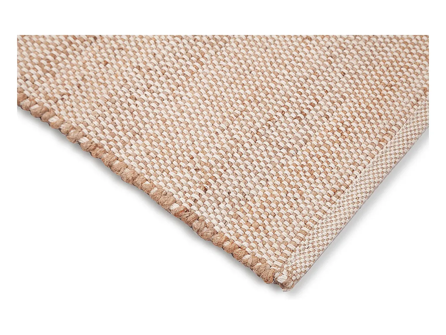 Alfombra rectangular de yute y algodón beige 140 x 200 EFFIA