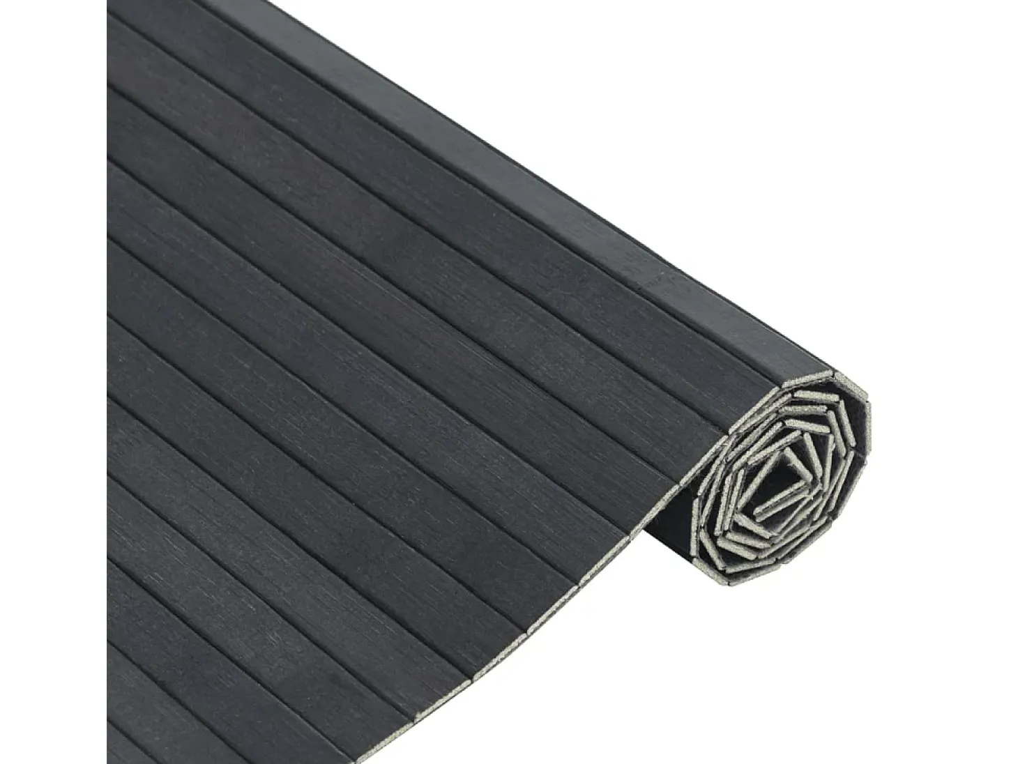 Alfombra rectangular gris 60x300 cm bambú