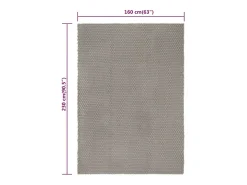 Alfombra rectangular Gris 160x230 cm Algodón