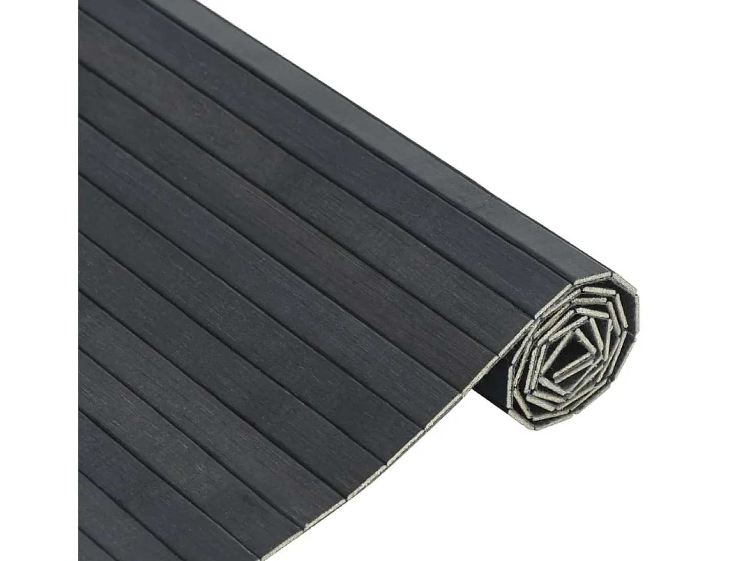 Alfombra rectangular gris 70x200 cm bambú