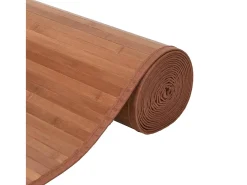 Alfombra rectangular marrón 100x200 cm bambú