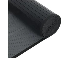Alfombra rectangular negra de bambú 70x100 cm