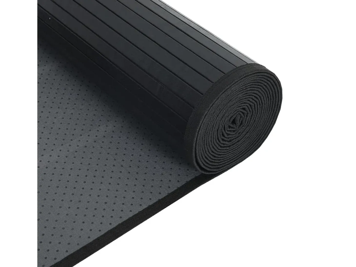 Alfombra rectangular negra de bambú 70x100 cm