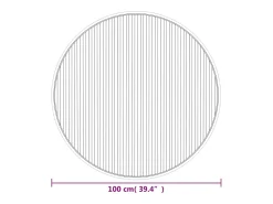 Alfombra redonda bambú marrón oscuro 100 cm