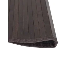 Alfombra redonda bambú marrón oscuro 100 cm