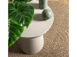 Alfombra redonda de 120 cm con aspecto de yute para interiores y exteriores