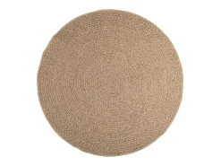 Alfombra redonda de 160 cm con aspecto de yute para interior y exterior