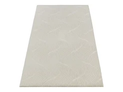Alfombra Rio ala estar antideslizante 3D, Crema, 80 x 150 cm