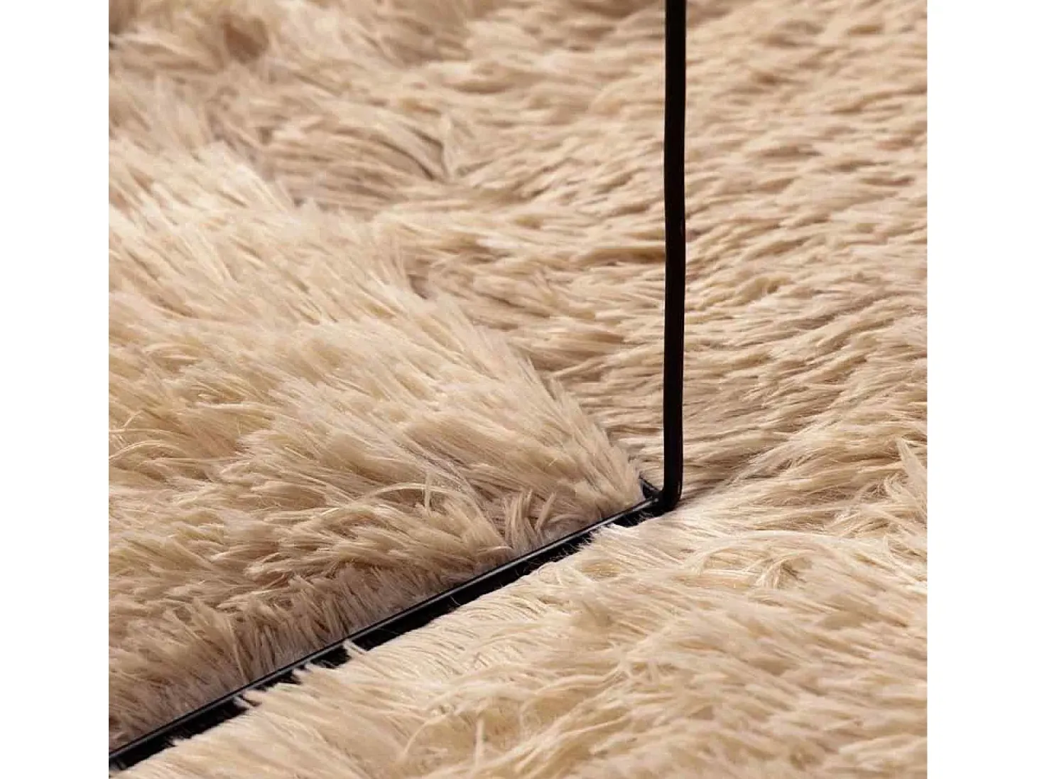 Alfombra shaggy de pelo largo NAVARRA beige 160x230 cm poliéster