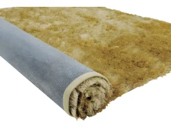 Alfombra shaggy de pelo largo - Dorada - 160 x 230 cm - poliéster - GLITTER