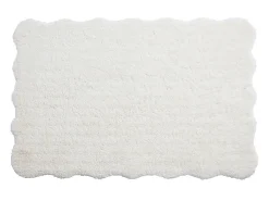 Alfombra shaggy de pelo largo con bordes ondulados, 160 x 230 cm, Blanco, NERIDA