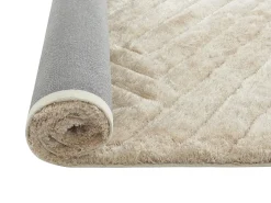 Alfombra shaggy de pelo largo en relieve - 160 x 230 cm - Blanco roto - MAZE