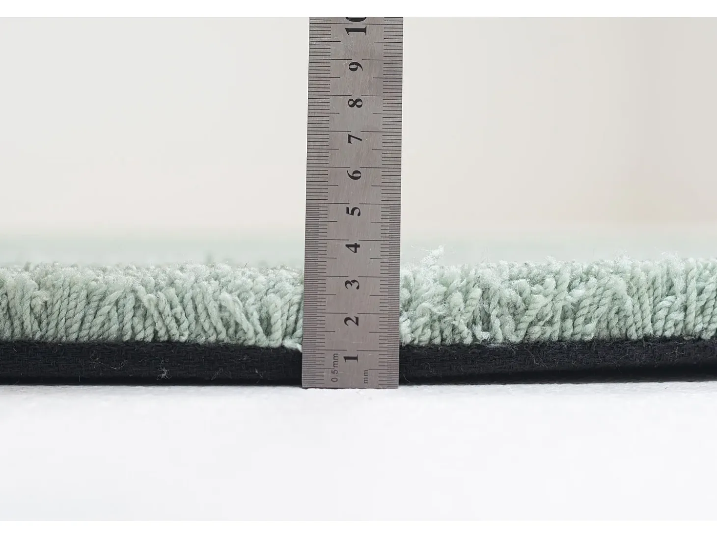 Alfombra Shaggy tejida a mano 140x140 cm Menta Cozy