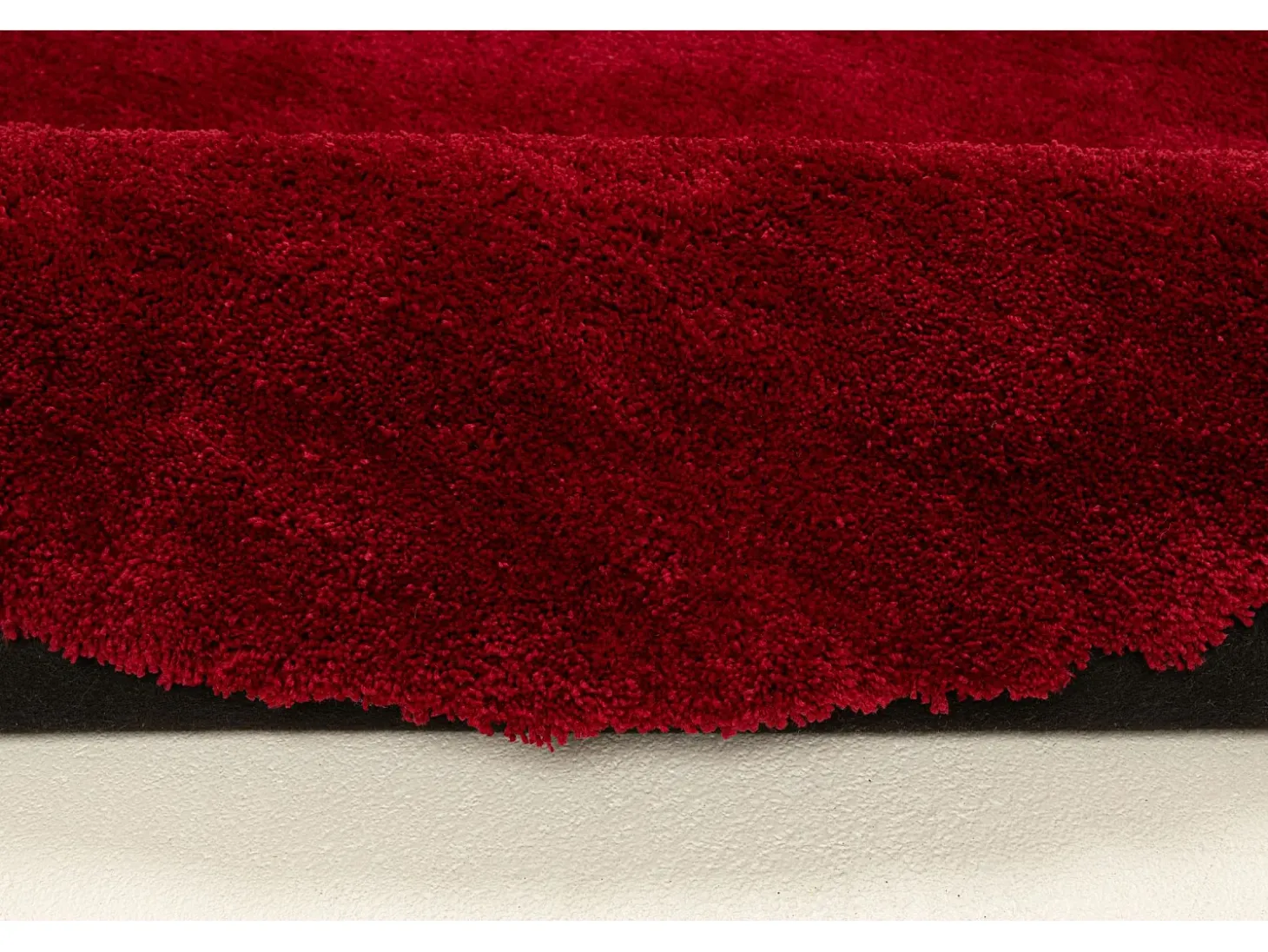 Alfombra Shaggy tejida a mano 140x140 cm Rojo Cozy