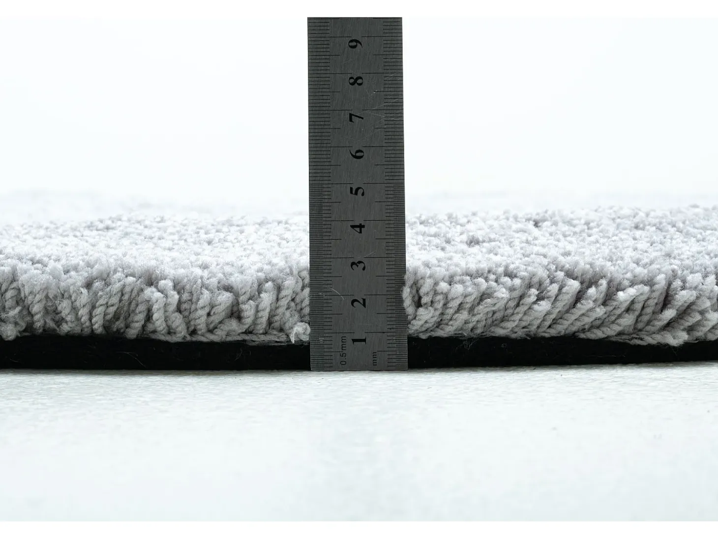 Alfombra Shaggy tejida a mano 140x140 cm Gris Cozy