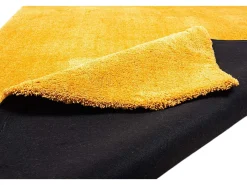 Alfombra Shaggy tejida a mano 140x200 cm Oro Cozy