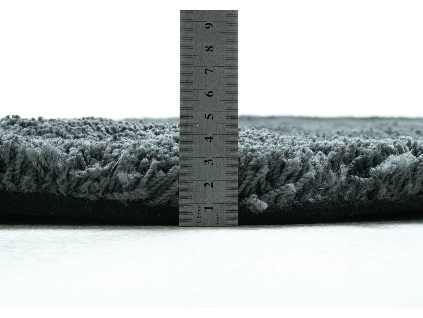 Alfombra Shaggy tejida a mano 100x100 cm Antracita Cozy