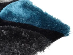 Alfombra shaggy turquesa y gris poliéster 160x230 cm PIETRA