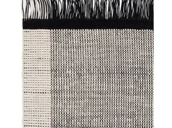 Alfombra tejida a mano, 100% lana - 160x230cm - negro, crema, blanco - Avalon