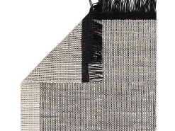 Alfombra tejida a mano, 100% lana - 160x230cm - negro, crema, blanco - Avalon