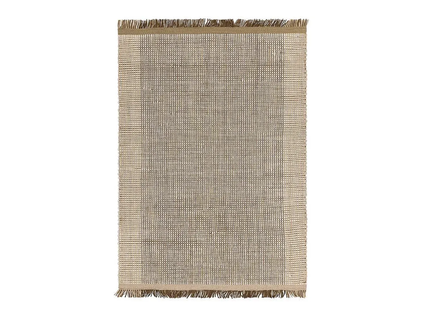 Alfombra tejida a mano, 100% lana - 160x230cm - verde, crema,blanco - Avalon