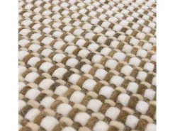 Alfombra tejida a mano, 100% lana - 160x230cm - verde, crema,blanco - Avalon