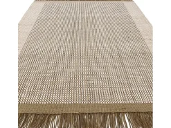 Alfombra tejida a mano, 100% lana - 160x230cm - verde, crema,blanco - Avalon
