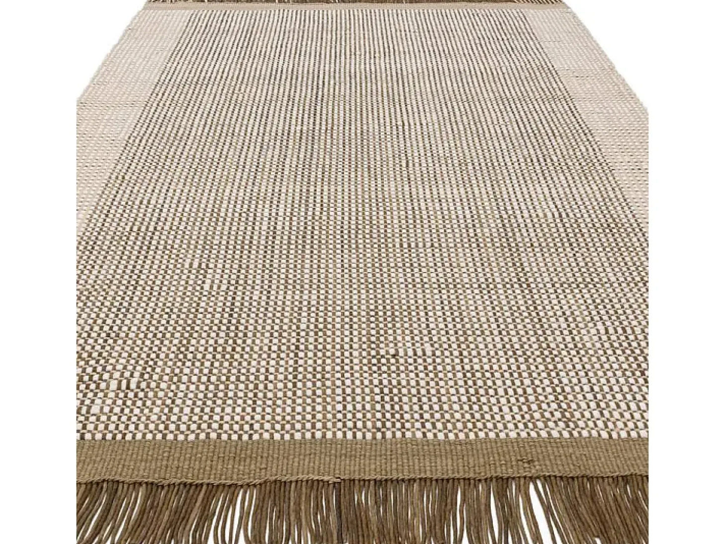 Alfombra tejida a mano, 100% lana - 160x230cm - verde, crema,blanco - Avalon