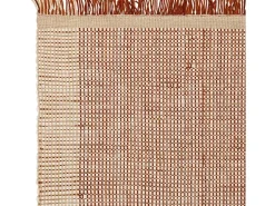 Alfombra tejida a mano, 100% lana - 200x290cm - naranja, crema, blanco - Avalon