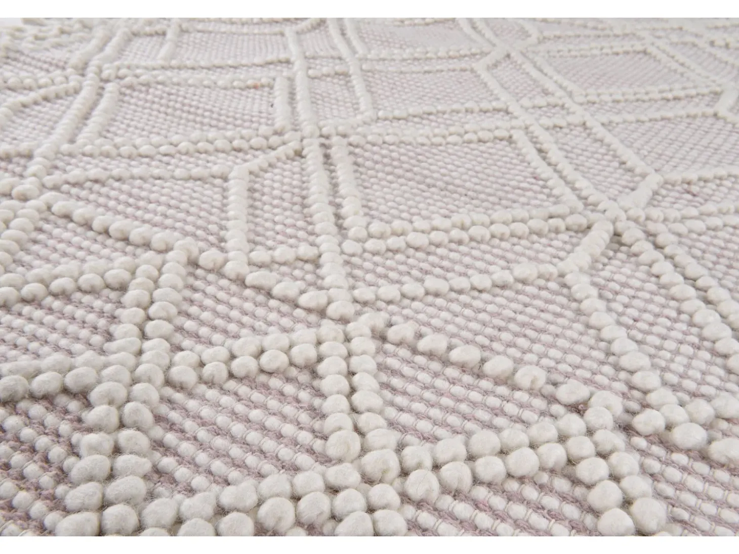 Alfombra tejida a mano con diseño étnico 140x140 cm Rosa Colored Macrame