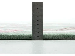 Alfombra tejida a mano con borde en diseño Aubusson 90x160 cm Verde Ming