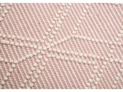 Alfombra tejida a mano con diseño étnico 65x135 cm Rosa Colored Macrame