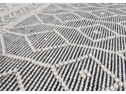 Alfombra tejida a mano con diseño étnico 140x140 cm Gris Colored Macrame